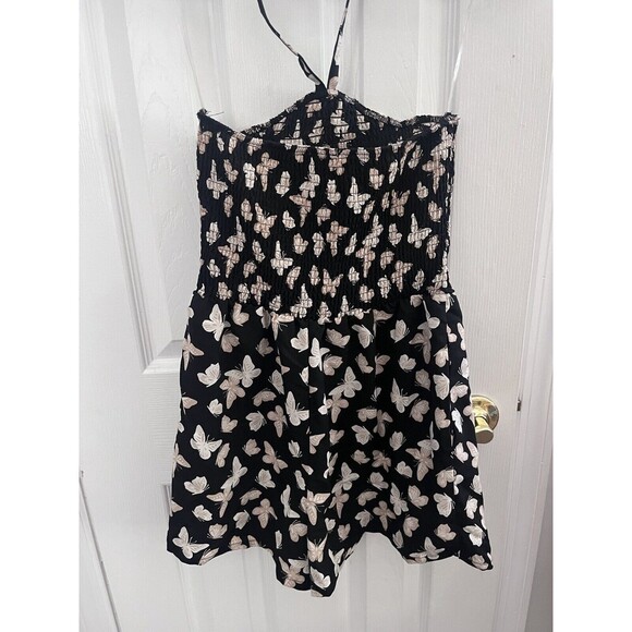 Lily rose juniors small Romper Butterfly Black Shorts Halter - Picture 2 of 7